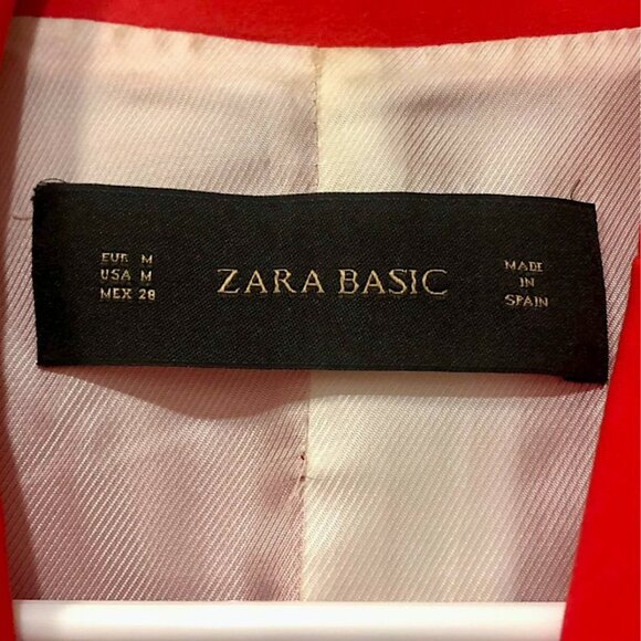 Zara  Red Blazer w/ puff sleeve - Picture 7 of 8